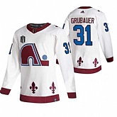 Avalanche 31 Philipp Grubauer White 2022 Stanley Cup Final Patch Reverse Retro Adidas Jersey Dzhi,baseball caps,new era cap wholesale,wholesale hats